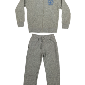 Σχολικές φόρμες γκρίζες full zip μπλε κέντημα